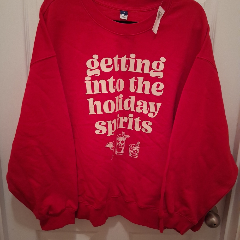 Red Holiday Spirits Sweatshirt size 4X New with tags